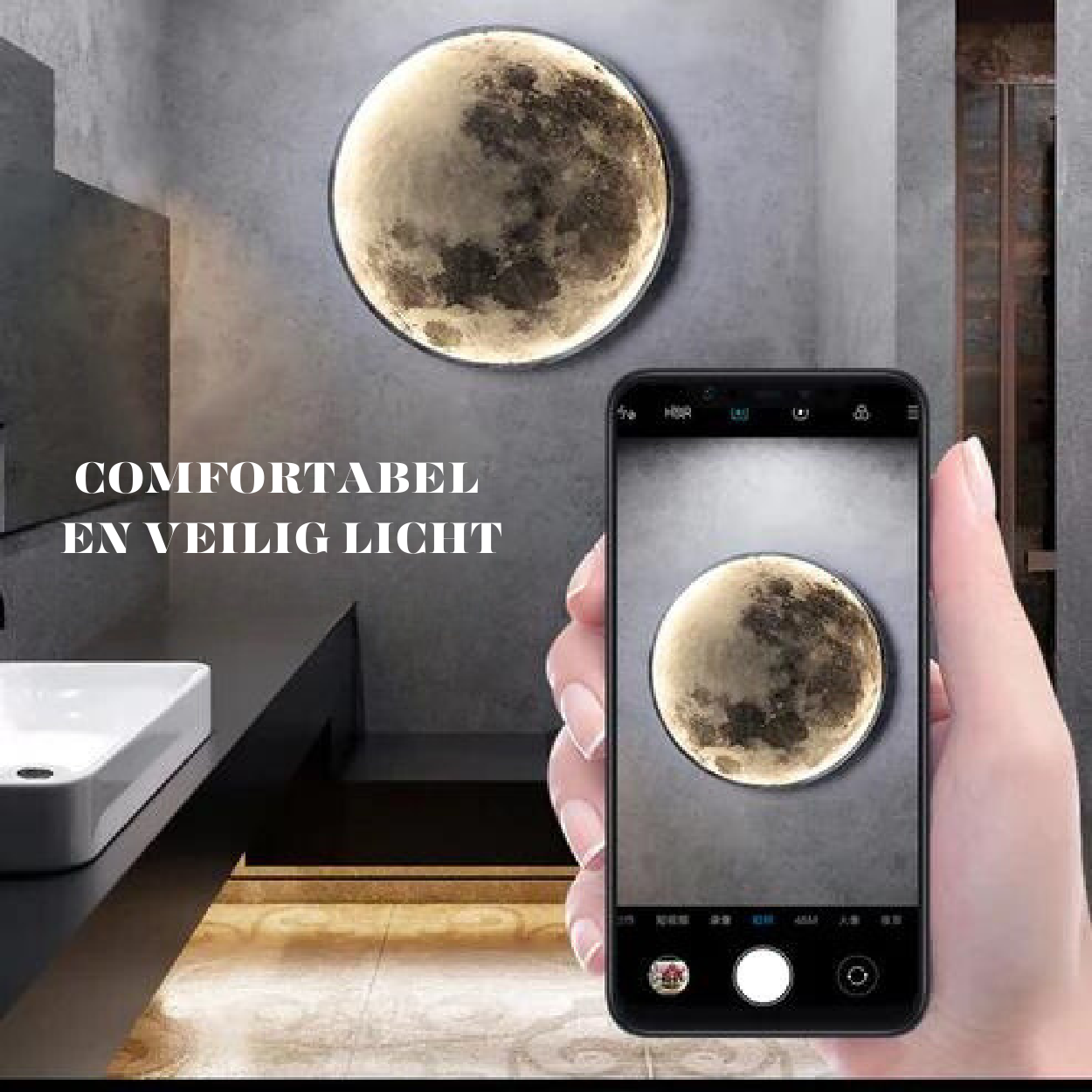Soft LED Moon Phase Wall Lamp