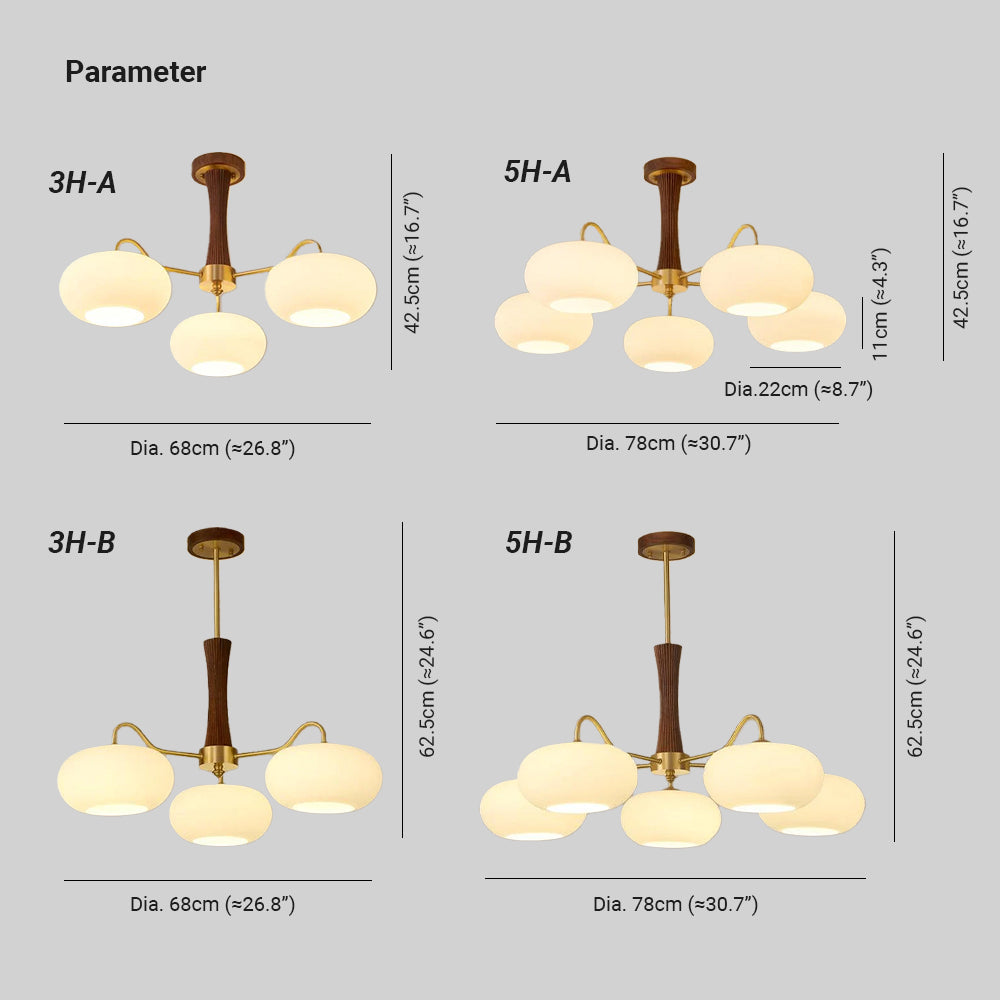 Vintage LED Chandelier Classic Multi Light Fixture