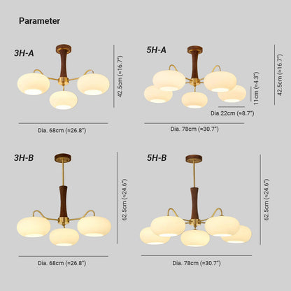 Vintage LED Chandelier Classic Multi Light Fixture