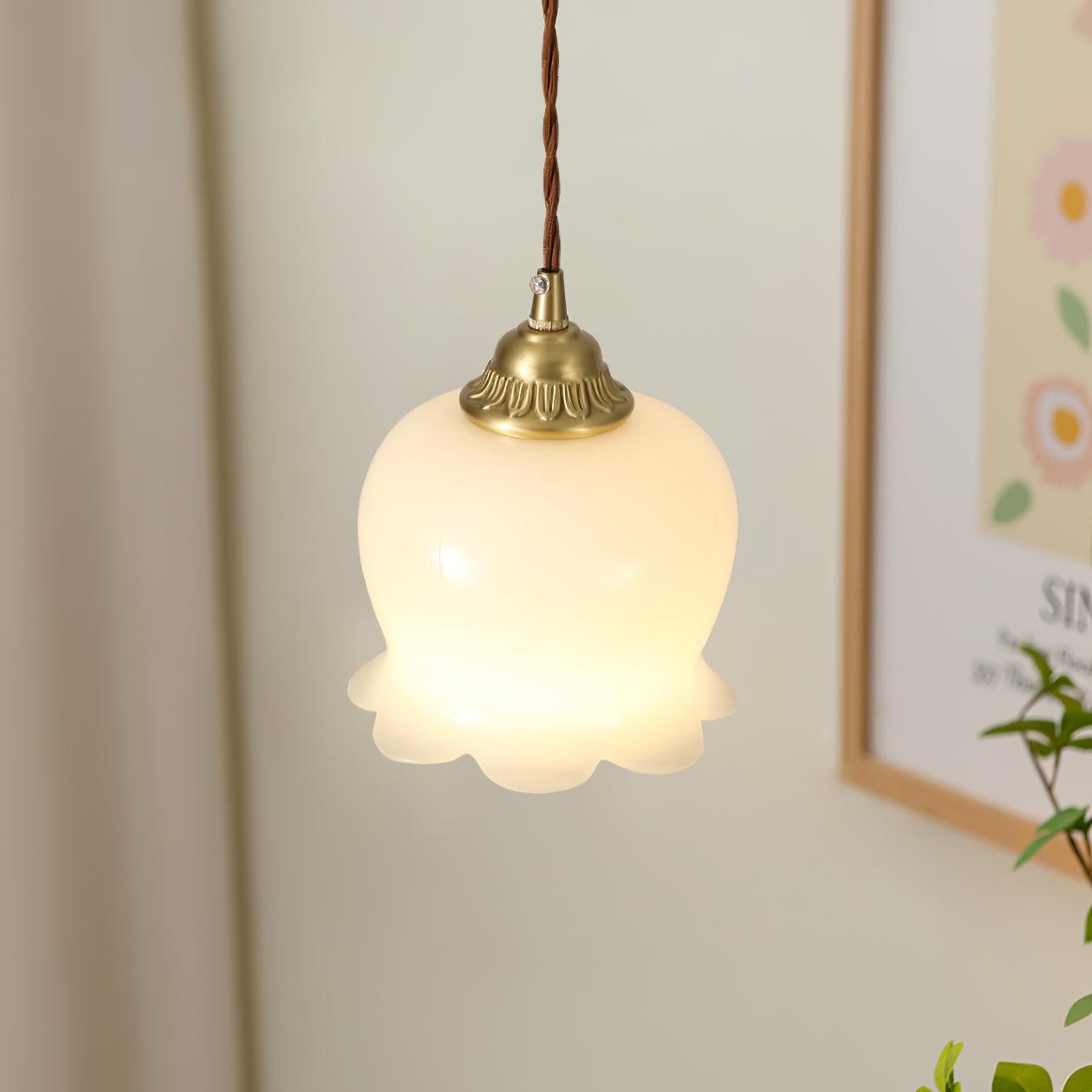 Classic Gold Floral Pendant Light Fixture