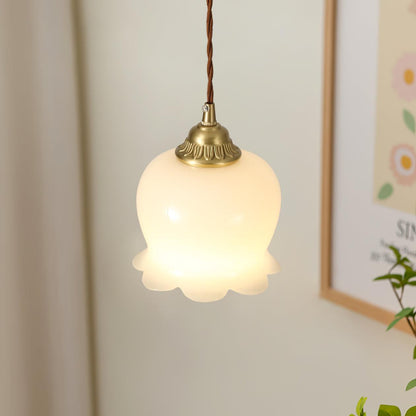 Classic Gold Floral Pendant Light Fixture