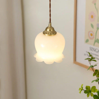 Classic Gold Floral Pendant Light Fixture