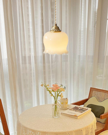 Classic Gold Floral Pendant Light Fixture