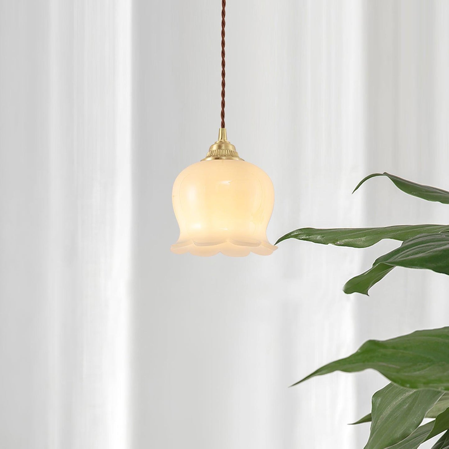 Classic Gold Floral Pendant Light Fixture