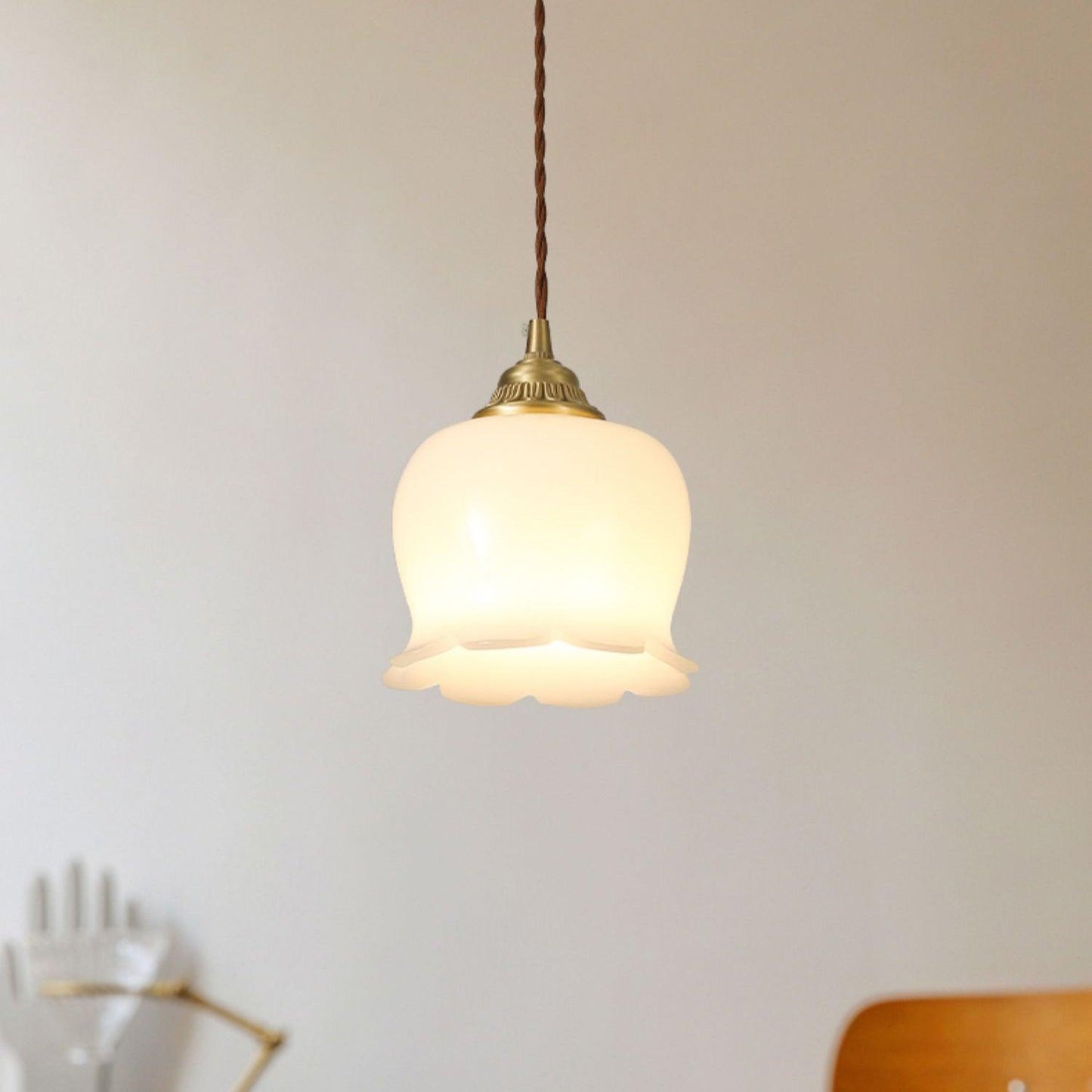 Classic Gold Floral Pendant Light Fixture