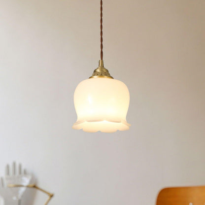 Classic Gold Floral Pendant Light Fixture