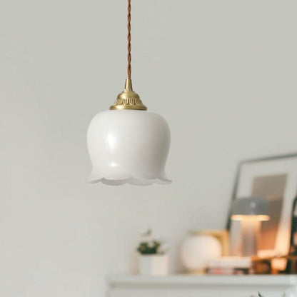 Classic Gold Floral Pendant Light Fixture