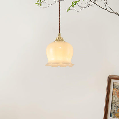 Classic Gold Floral Pendant Light Fixture