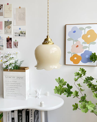 Classic Gold Floral Pendant Light Fixture