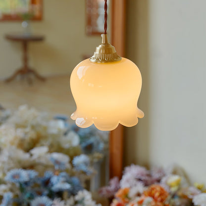 Classic Gold Floral Pendant Light Fixture