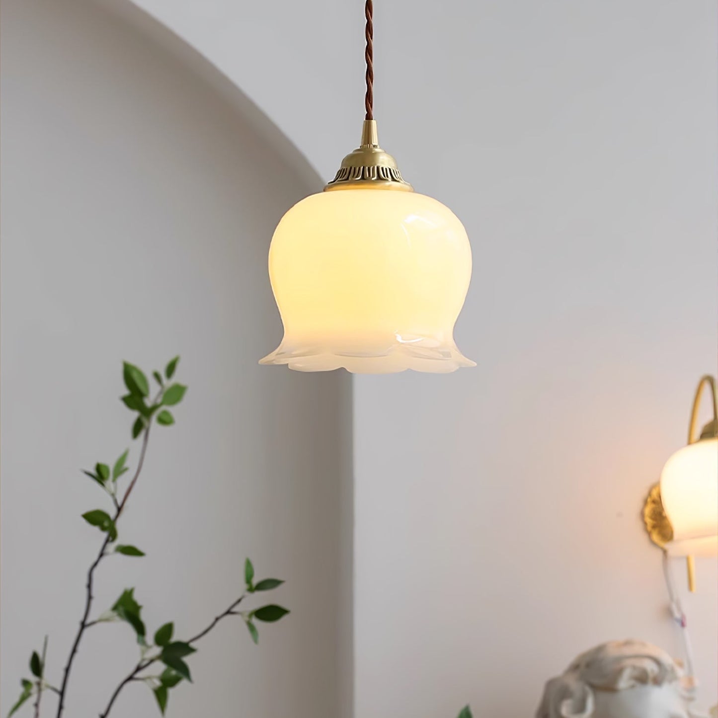 Classic Gold Floral Pendant Light Fixture