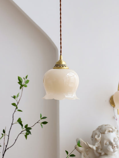 Classic Gold Floral Pendant Light Fixture