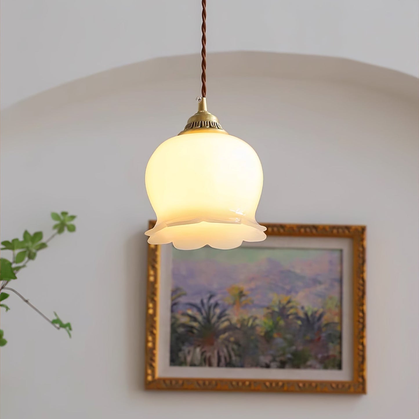 Classic Gold Floral Pendant Light Fixture
