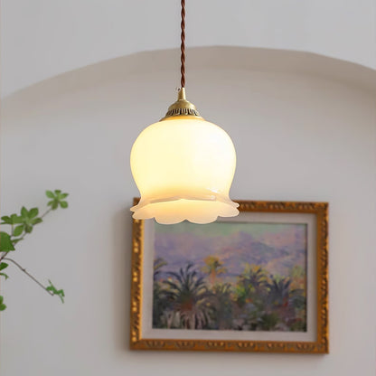 Classic Gold Floral Pendant Light Fixture