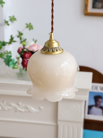Classic Gold Floral Pendant Light Fixture