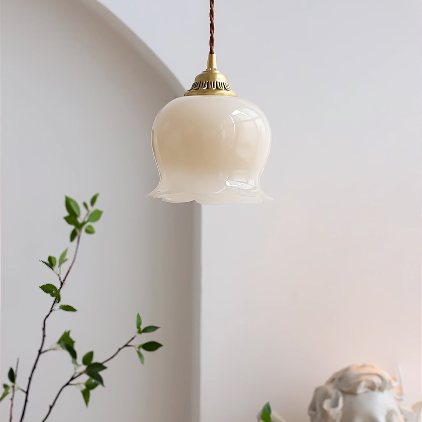 Classic Gold Floral Pendant Light Fixture