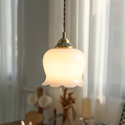 Classic Gold Floral Pendant Light Fixture