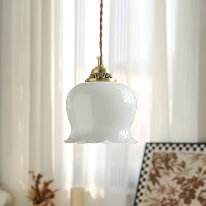 Classic Gold Floral Pendant Light Fixture