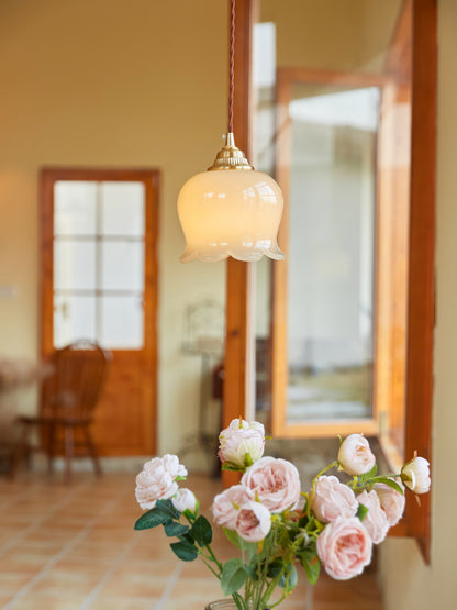 Classic Gold Floral Pendant Light Fixture