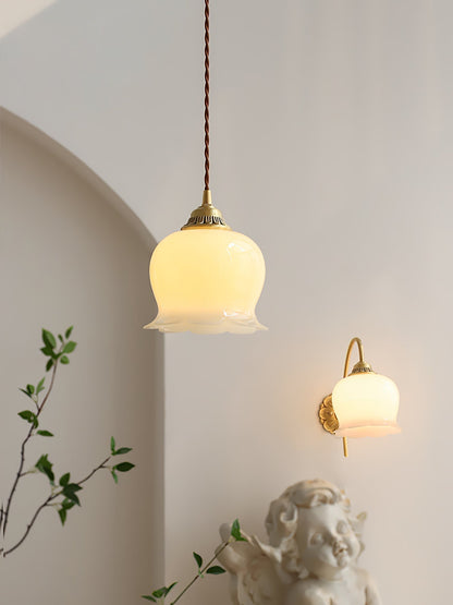Classic Gold Floral Pendant Light Fixture