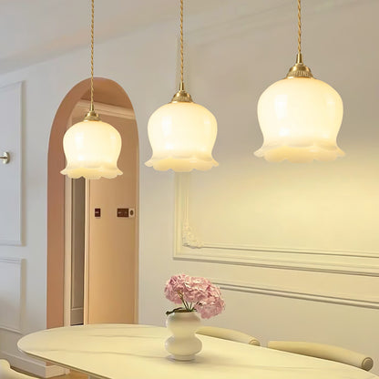 Classic Gold Floral Pendant Light Fixture
