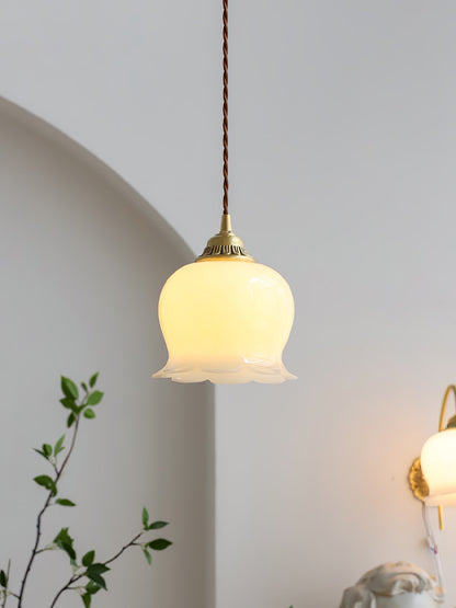 Classic Gold Floral Pendant Light Fixture