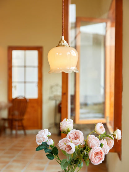 Classic Gold Floral Pendant Light Fixture