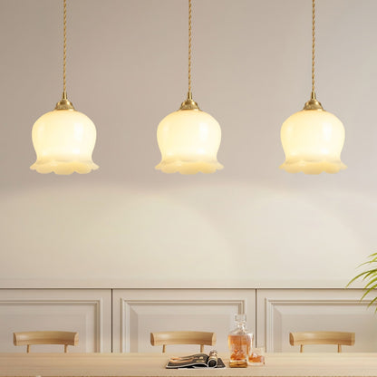 Classic Gold Floral Pendant Light Fixture