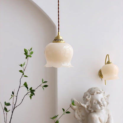 Classic Gold Floral Pendant Light Fixture
