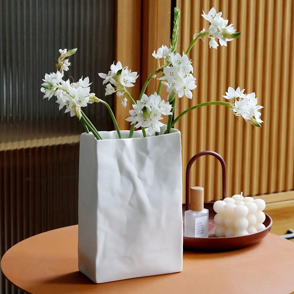 Elegant Floral Paper Vase