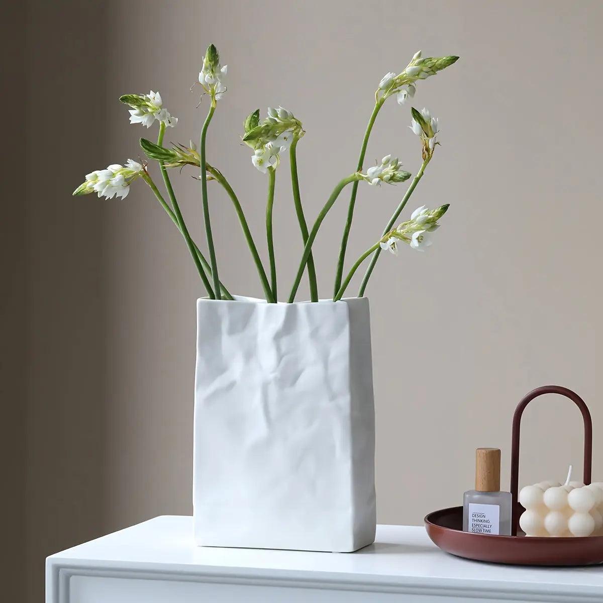 Elegant Floral Paper Vase