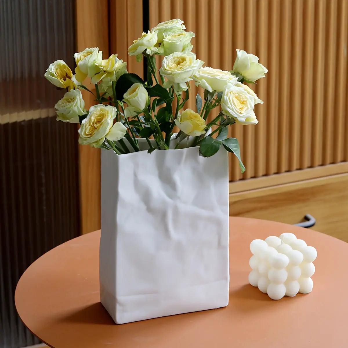 Elegant Floral Paper Vase