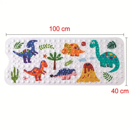 Fun Kids Bath Mat with Suction Cups and Colorful Designs - Fesara