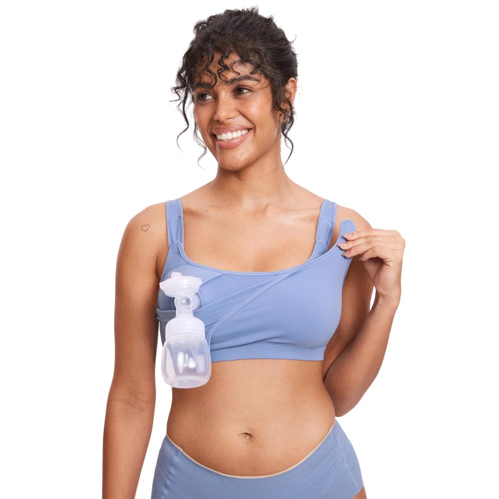 Velcro All-in-One Wireless Nursing Bra for Pumping & Breastfeeding Support-4