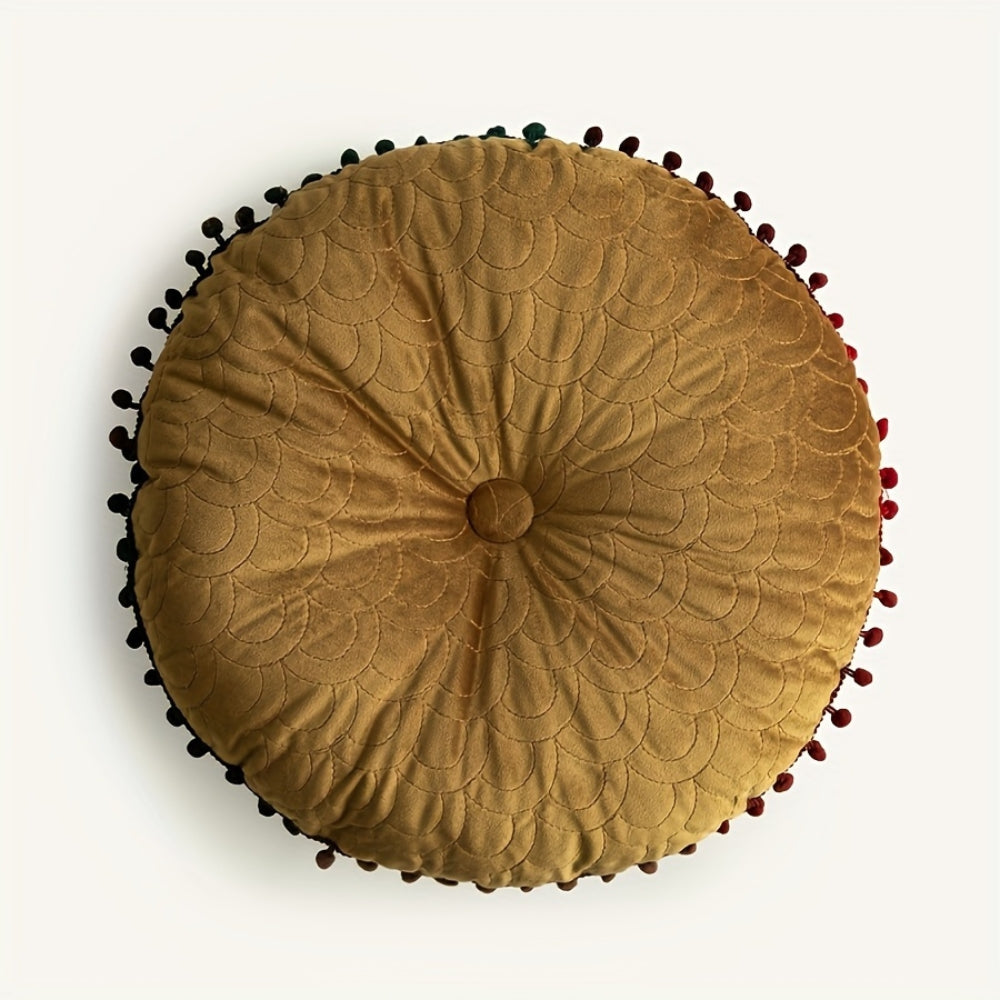 Plush Round Padded Storage Ottoman Seat Cushion - Fesara