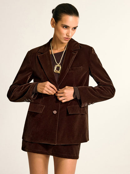 Velvet Shawl Collar Blazer 3