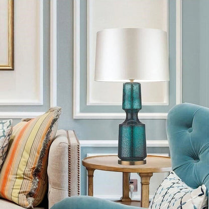 Sleek Metal and Glass Desk Lamp