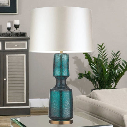 Sleek Metal and Glass Desk Lamp