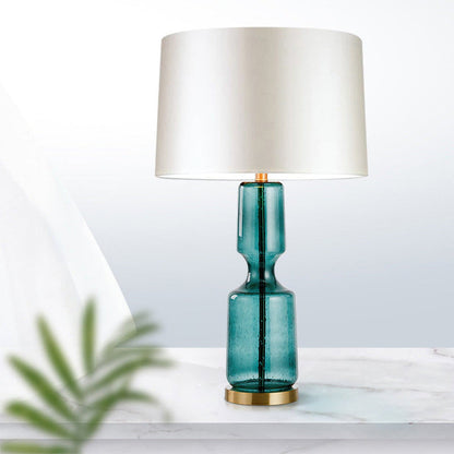 Sleek Metal and Glass Desk Lamp