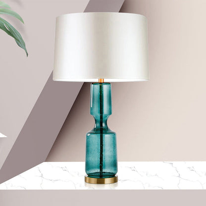 Sleek Metal and Glass Desk Lamp