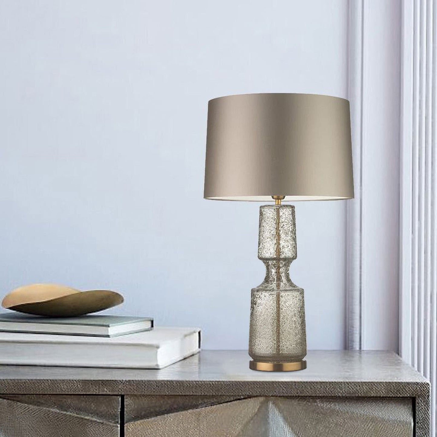 Sleek Metal and Glass Desk Lamp