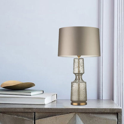 Sleek Metal and Glass Desk Lamp