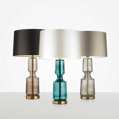 Sleek Metal and Glass Desk Lamp