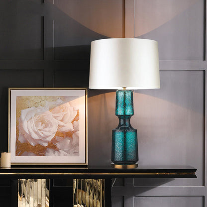 Sleek Metal and Glass Desk Lamp
