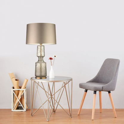 Sleek Metal and Glass Desk Lamp