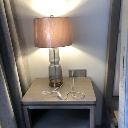 Sleek Metal and Glass Desk Lamp