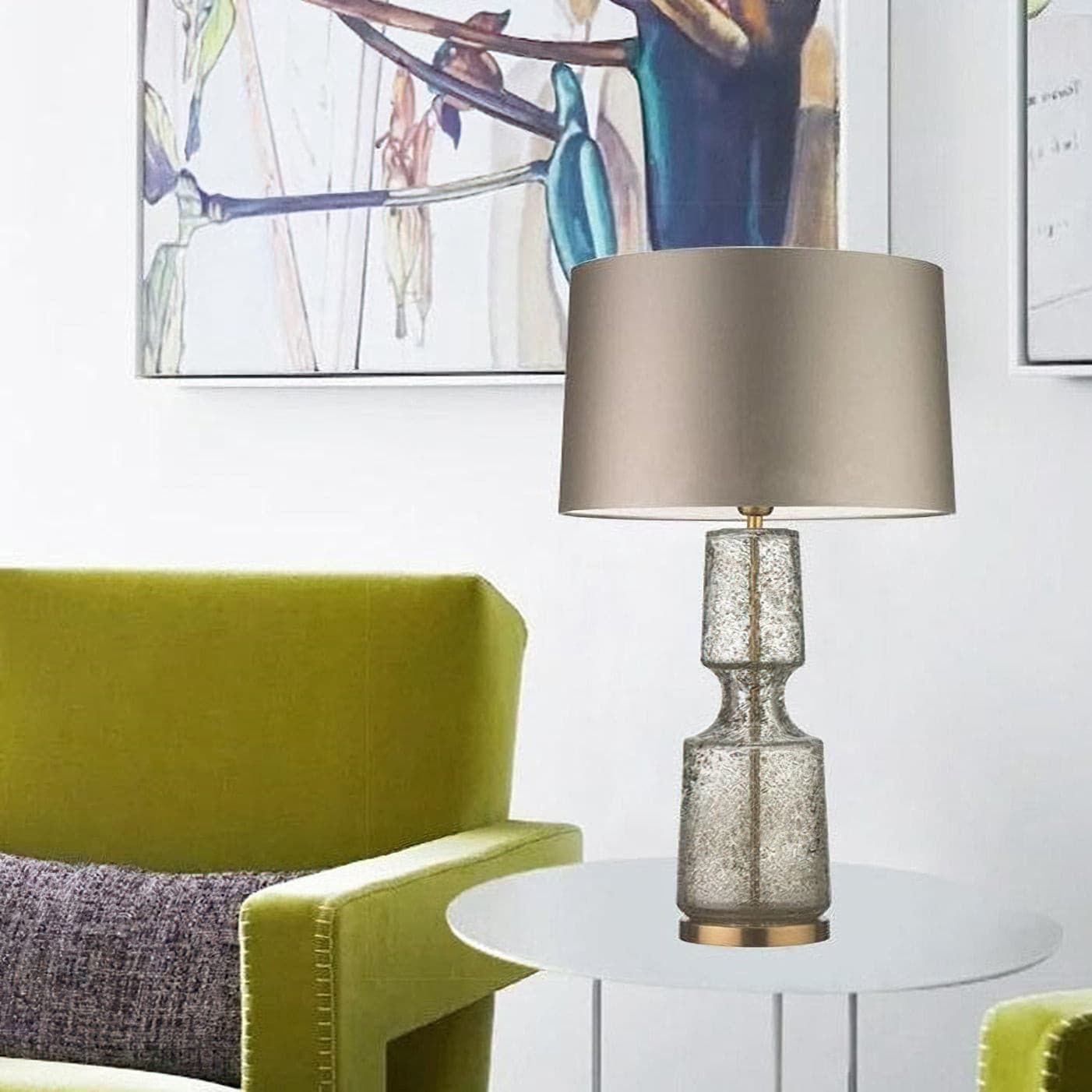 Sleek Metal and Glass Desk Lamp