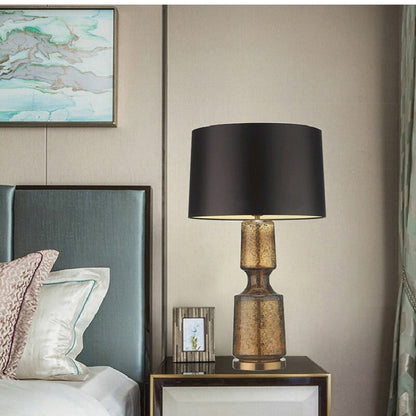 Sleek Metal and Glass Desk Lamp