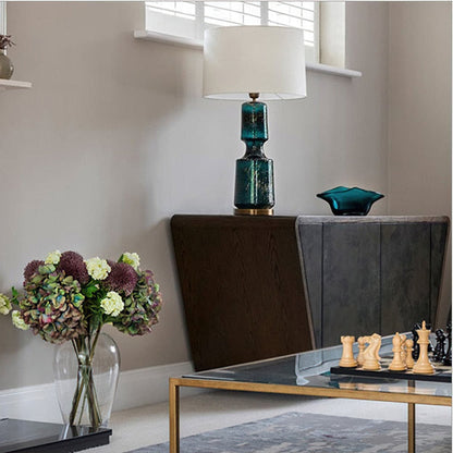Sleek Metal and Glass Desk Lamp