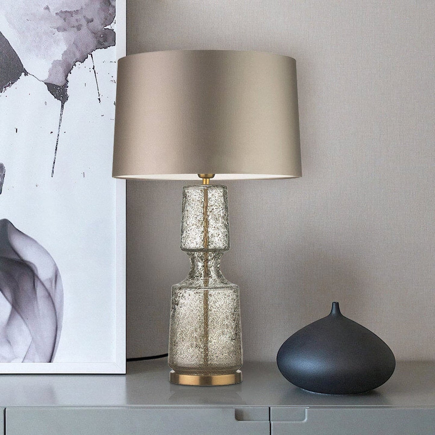 Sleek Metal and Glass Desk Lamp